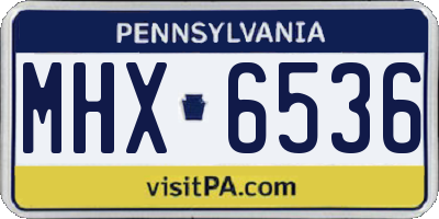 PA license plate MHX6536