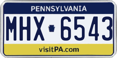 PA license plate MHX6543