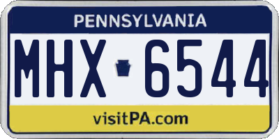 PA license plate MHX6544