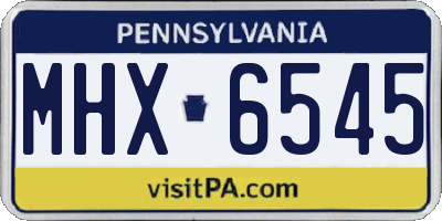 PA license plate MHX6545
