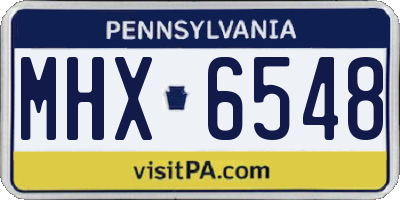 PA license plate MHX6548