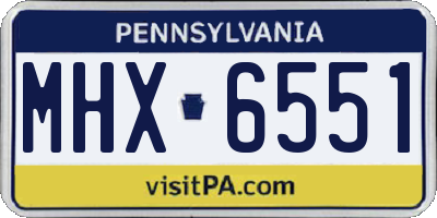 PA license plate MHX6551