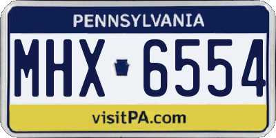 PA license plate MHX6554