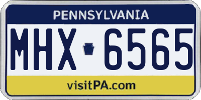 PA license plate MHX6565