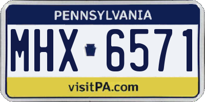 PA license plate MHX6571