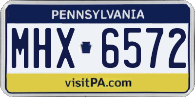 PA license plate MHX6572