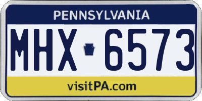 PA license plate MHX6573