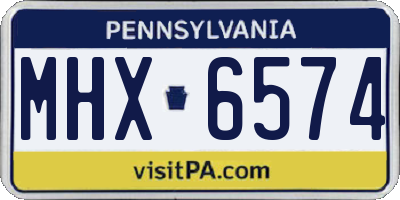 PA license plate MHX6574