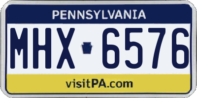 PA license plate MHX6576
