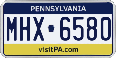 PA license plate MHX6580