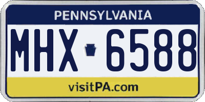PA license plate MHX6588