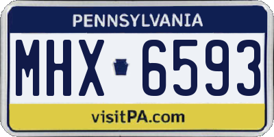 PA license plate MHX6593