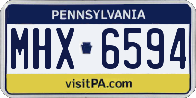 PA license plate MHX6594
