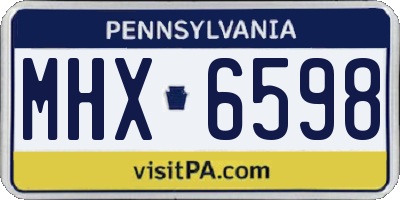 PA license plate MHX6598