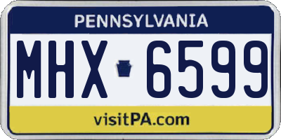 PA license plate MHX6599