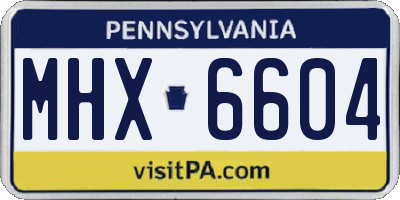 PA license plate MHX6604