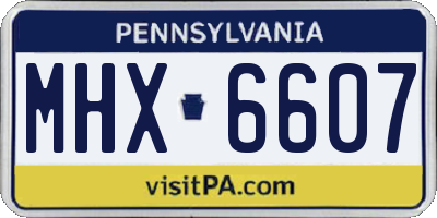 PA license plate MHX6607