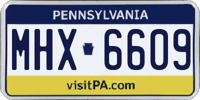 PA license plate MHX6609