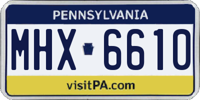 PA license plate MHX6610