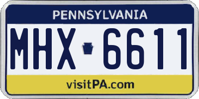 PA license plate MHX6611