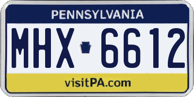 PA license plate MHX6612