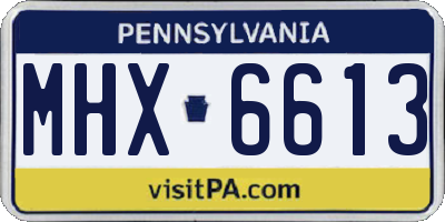 PA license plate MHX6613