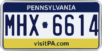 PA license plate MHX6614
