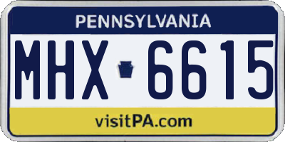 PA license plate MHX6615