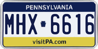 PA license plate MHX6616