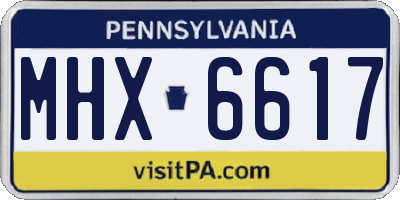 PA license plate MHX6617