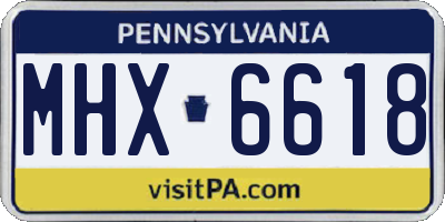 PA license plate MHX6618