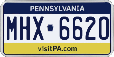 PA license plate MHX6620