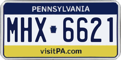 PA license plate MHX6621