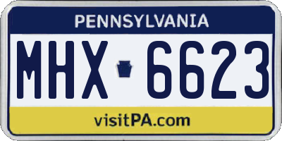 PA license plate MHX6623