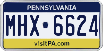 PA license plate MHX6624