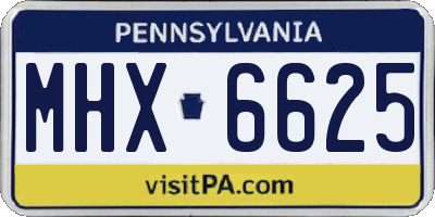 PA license plate MHX6625
