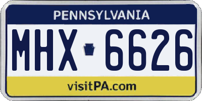 PA license plate MHX6626