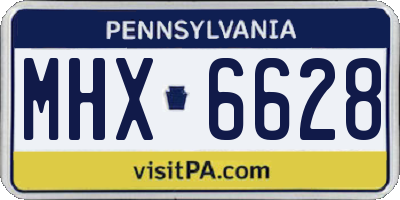 PA license plate MHX6628