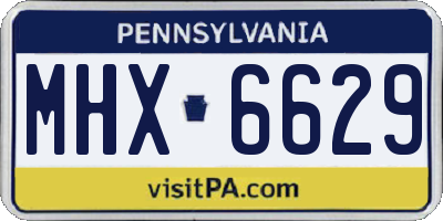 PA license plate MHX6629