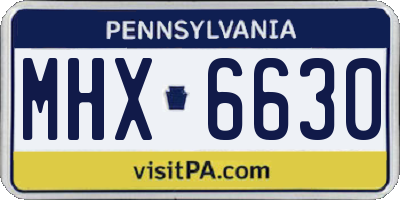 PA license plate MHX6630