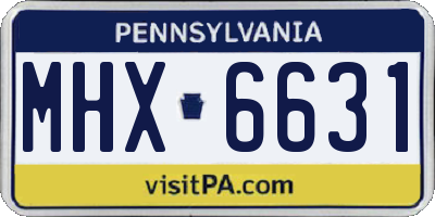 PA license plate MHX6631