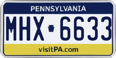 PA license plate MHX6633