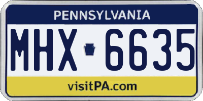 PA license plate MHX6635