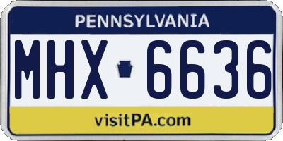 PA license plate MHX6636