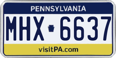PA license plate MHX6637