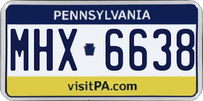 PA license plate MHX6638