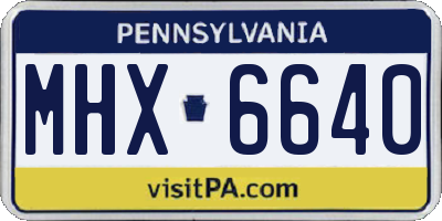 PA license plate MHX6640