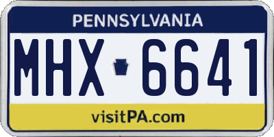 PA license plate MHX6641