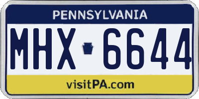 PA license plate MHX6644