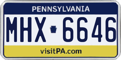 PA license plate MHX6646